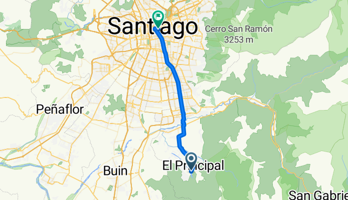 Ruta a Avenida Alameda Libertador Bernardo O'Higgins