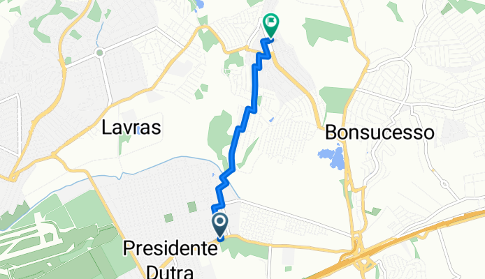 De Avenida Papa João Paulo I a Rua Rubéns Taborda