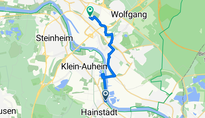 Offenbacher Landstraße, Hainburg nach Hauptbahnhof Hanau, Hanau