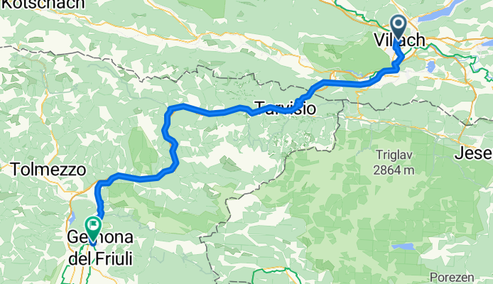 Bahnhofplatz, Villach nach Via Bariglaria, Gemona del Friuli