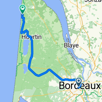 Rue Brizard, Bordeaux à Avenue de l'Europe, Vendays-Montalivet