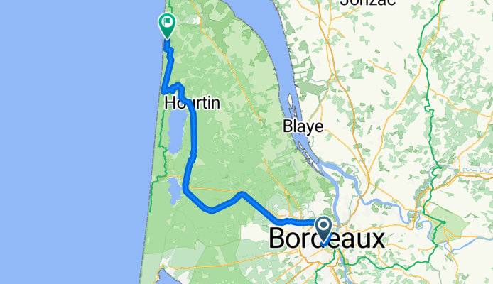 Rue Brizard, Bordeaux à Avenue de l'Europe, Vendays-Montalivet