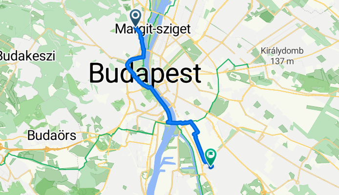 Route from Budapest