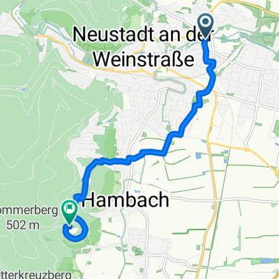 Festplatzstraße, Neustadt an der Weinstraße nach Hambacher Schloss, Neustadt an der Weinstraße