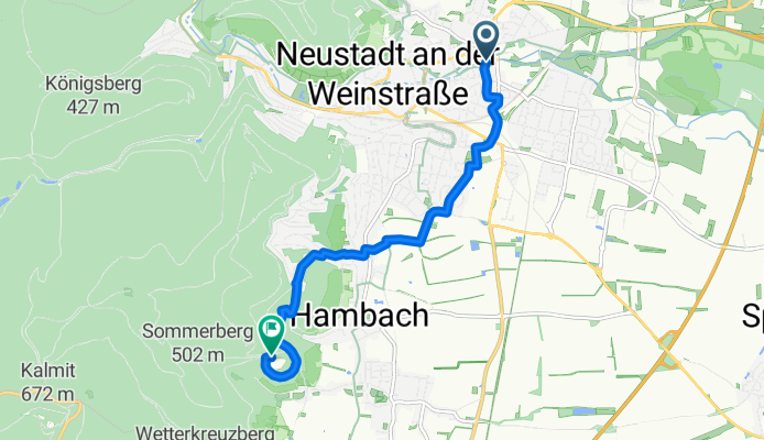 Festplatzstraße, Neustadt an der Weinstraße nach Hambacher Schloss, Neustadt an der Weinstraße