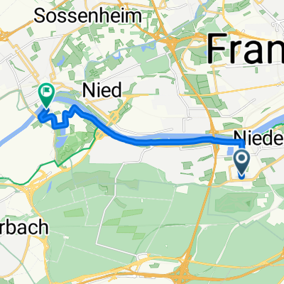 Lyoner Straße, Frankfurt am Main nach Höchster Weg, Frankfurt am Main