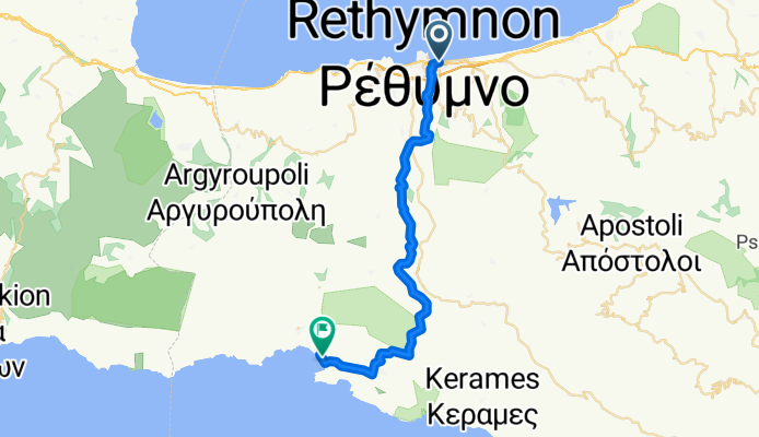 Rethymno to Myrthios