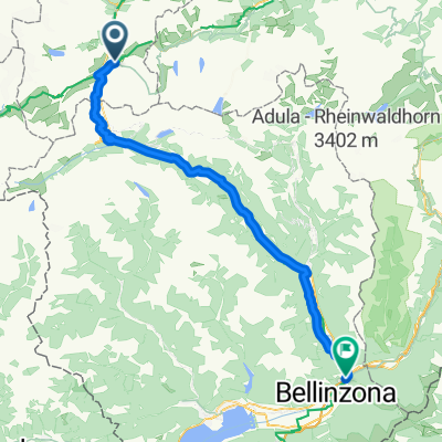 Andermatt -Bellinzona Gotthardstrasse to Via San Gottardo
