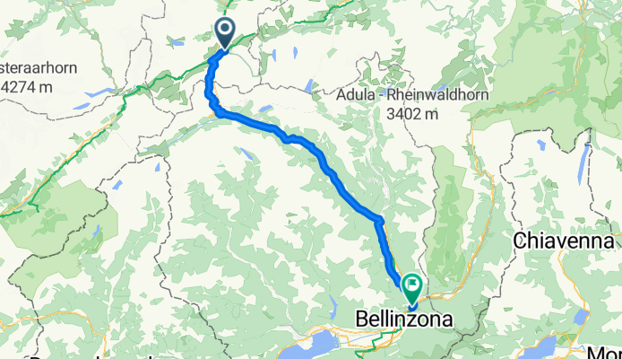 Andermatt -Bellinzona Gotthardstrasse to Via San Gottardo