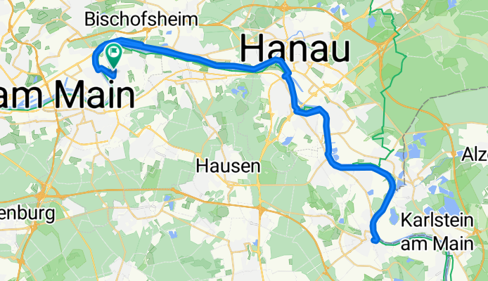 Bürgel nach Seligenstadt bis Hanau linke Mainseite