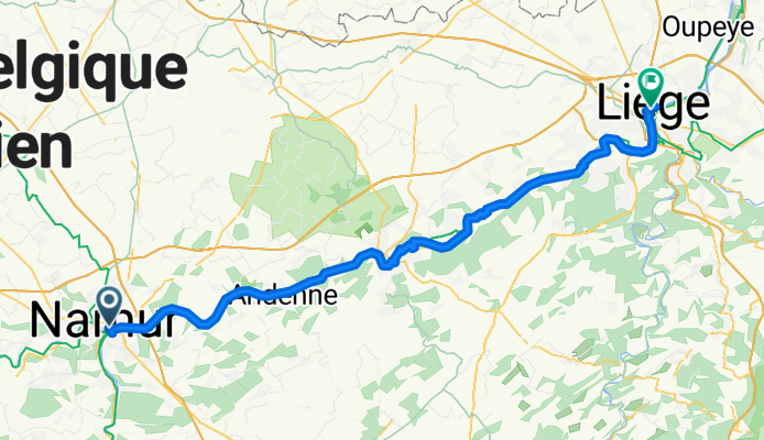 Namur nach Lüttich