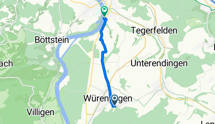 Baderweg, Würenlingen nach Badstrasse, Döttingen
