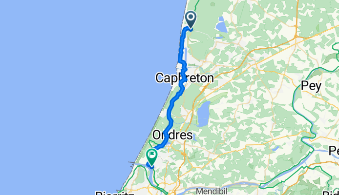 Eurovélo 1 - Atlantique Coast Route, Seignosse a Place Gabriel Péri, Boucau