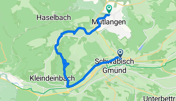 Honiggasse, Schwäbisch Gmünd nach Limesring, Mutlangen