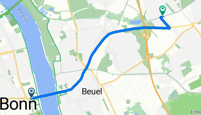 Friedrichstraße, Bonn nach Dorothea-Erxleben-Weg, Bonn