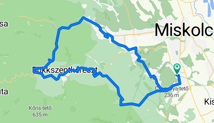 Miskolc-Homokkő-forrás-Kékmező-Bükkszentkeresz-Lilafüred-Miskolc