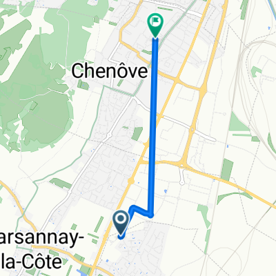 Rue du Vignery, Perrigny-lès-Dijon à Rue Robert Schuman, Chenôve