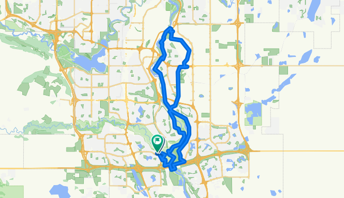Fish Creek - Stoney Bridge - McKenzie Ridge - Ogden Road - Irrigation Canal - Glenmore Trail - 24th St - Sue Higgins Bridge Loop