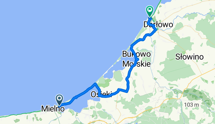 Bolesława Chrobrego, Mielno nach Kotwiczna, Darłowo