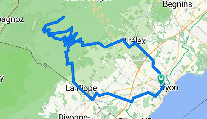 Route de Divonne, Nyon to Chemin de l'Argillière, Nyon