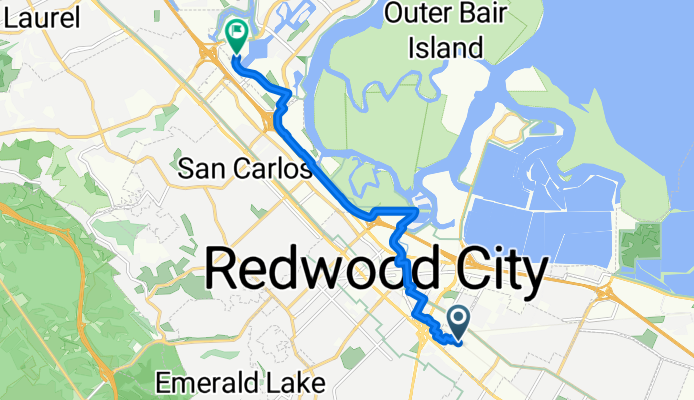 Route from Redwood City