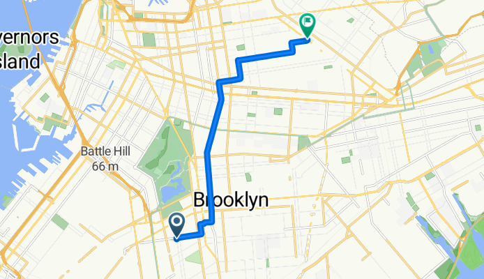 Argyle Rd, New York to Bushwick Ave, New York