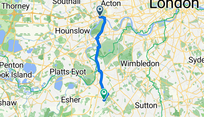 Clayponds Lane, Brentford to Kingston upon Thames, Chessington