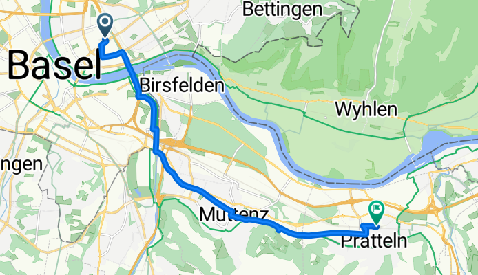 Rosentalstrasse, Basel nach Münchackerstrasse, Pratteln