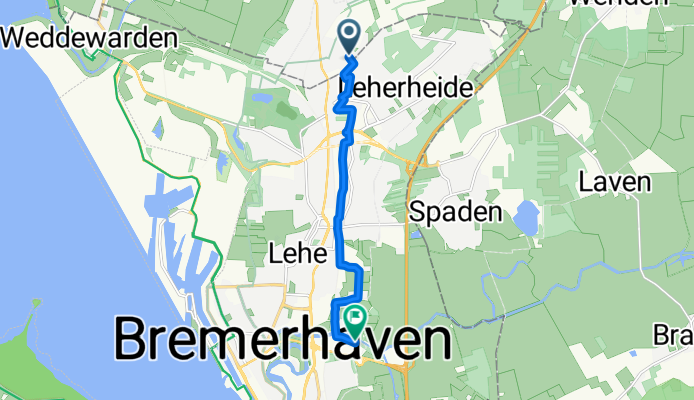 Lilienweg, Geestland nach An der Feuerwache, Bremerhaven
