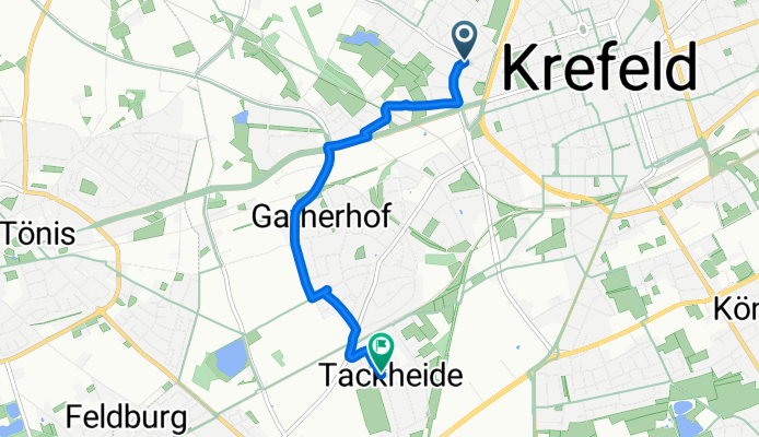Gutenbergstraße, Krefeld nach Im Benrader Feld, Krefeld
