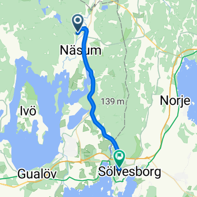Sibbarpsvägen, Näsum nach Verkstadsgatan, Sölvesborg