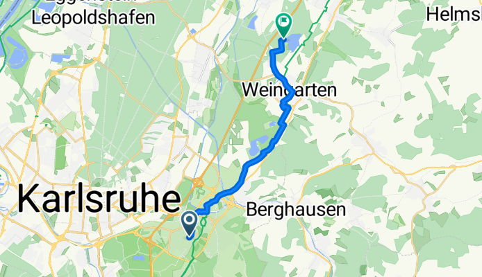 Stegwiesenstraße, Karlsruhe nach Weingarten (Baden)