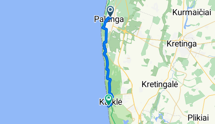 Bangų g., Palanga to Karklė