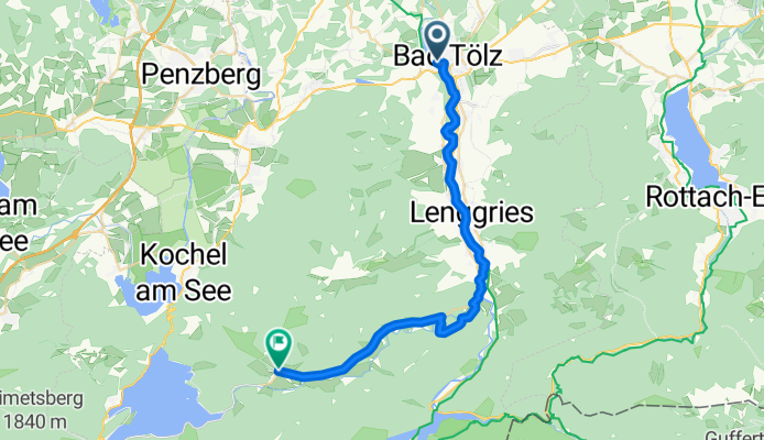 Buchener Straße, Bad Tölz nach Jachenau
