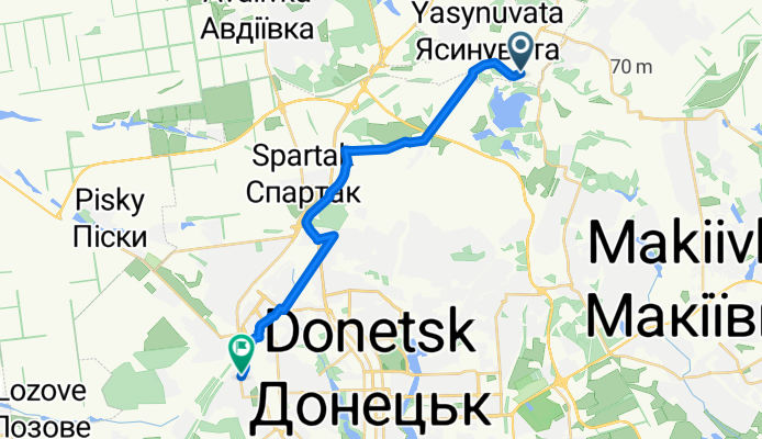 Набережная улица, Ясиноватая до Сомова улица, Донецк