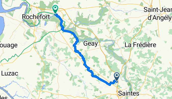 Chemin des Deux Moulins de Romefort, Saintes to Avenue du Général de Gaulle, Tonnay-Charente