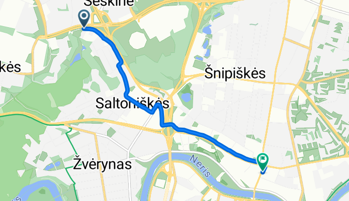 Ozo g., Vilnius до Kalvarijų g., Vilnius
