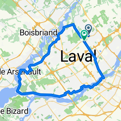 Rue de Murcie, Laval à La Route Verte 1, Laval: tour de Laval Ouest