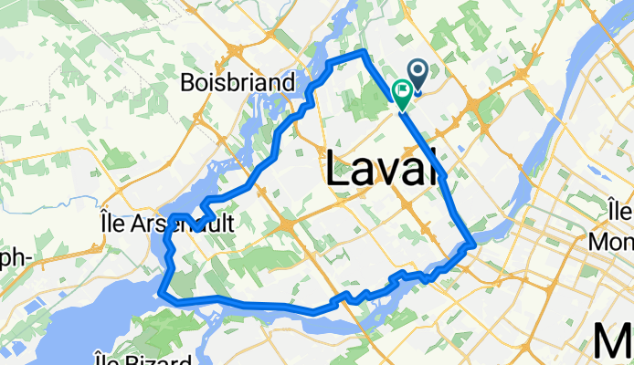 Rue de Murcie, Laval à La Route Verte 1, Laval: tour de Laval Ouest