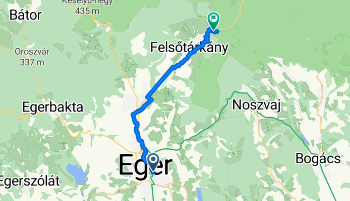 Táncsics Mihály sétány, Eger - Fő út, Felsőtárkány