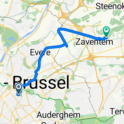Wiertzstraat, Brussel naar Zeven Tommen, Zaventem