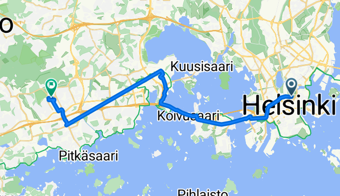 Vuorikatu, Helsinki to Kuunkatu, Espoo