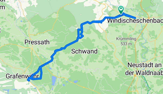 От Nottersdorf 1, Windischeschenbach до Nottersdorf 1, Windischeschenbach