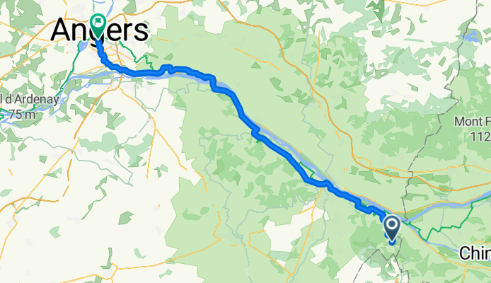 Rue des Orchidées, Fontevraud-l'Abbaye à Esplanade de la Gare, Angers