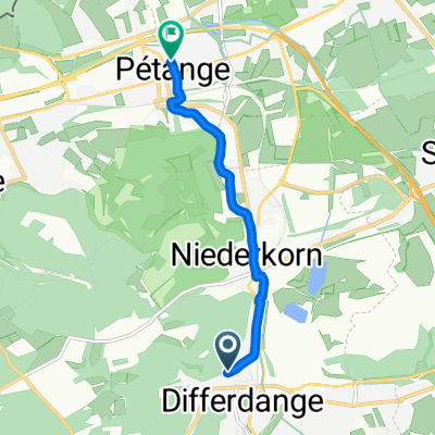 Rue des Jardins, Differdange a Rue de la Chiers, Pétange