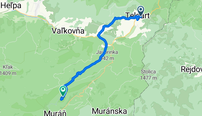 Telgárt, Telgárt až Muráň