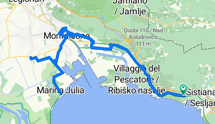 Route to Camping Village Mare Pineta