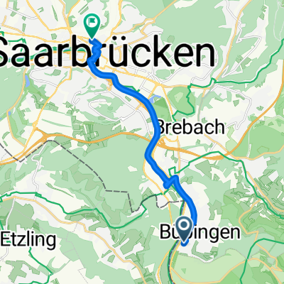 Am Alten Kalkwerk, Saarbrücken nach Am Hauptbahnhof, Saarbrücken
