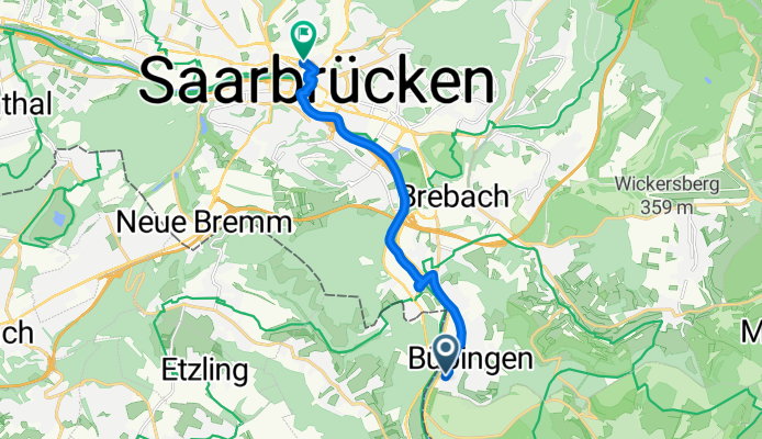 Am Alten Kalkwerk, Saarbrücken nach Am Hauptbahnhof, Saarbrücken