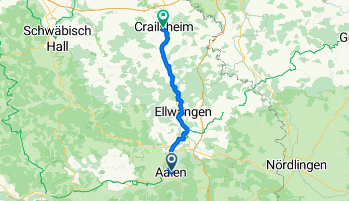 Bahnhof, Aalen nach Wilhelmstraße, Crailsheim